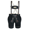 Women's Oktoberfest Costume – Black Suede Leather Lederhosen Shorts