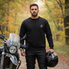 RIDERACT® Motorcycle Sweat Shirt Black Reinforced with Aramid Fiber