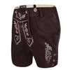 Women’s Oktoberfest Outfit – Chocolate Brown Suede Lederhosen Shorts