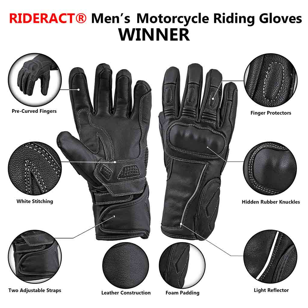 REBELHORN Tracer WP Motorradhandschuhe – Wasserdicht, Atmungsaktiv, Mit Knöchelprotektoren & Touchscreen-Funktion