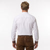 Classic Men's Bavarian Shirt Band Collar White Cotton Oktoberfest Shirt with Embroidery