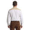 Classic Men's Bavarian Shirt White Buttoned Collar Oktoberfest Shirt with Embroidery