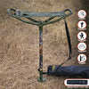 Adjustable Walking Stick with Leather Seat Camouflage Forest Green Tramper