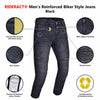 RIDERACT® Men's Bikers Style Jeans Black Reinforced with Aramid Fiber