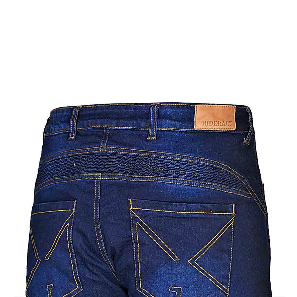RIDERACT® Mens Motorcycle Jeans Dark Blue Reinforced Aramid Biker Jeans