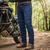 RIDERACT® Mens Motorcycle Jeans | Dark Blue Reinforced Aramid Biker Jeans
