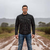 RIDERACT® Men's Denim Motorcycle Jacket Black | Reinforced Riding Jacket Road Rush