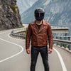 RIDERACT® Mens Leather Motorcycle Jacket | Brando Style Biker Jacket