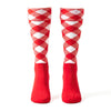 Argyle Hose Checkered Red & White Scottish Socks