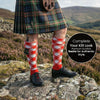 Argyle Hose Checkered Red & White Scottish Socks