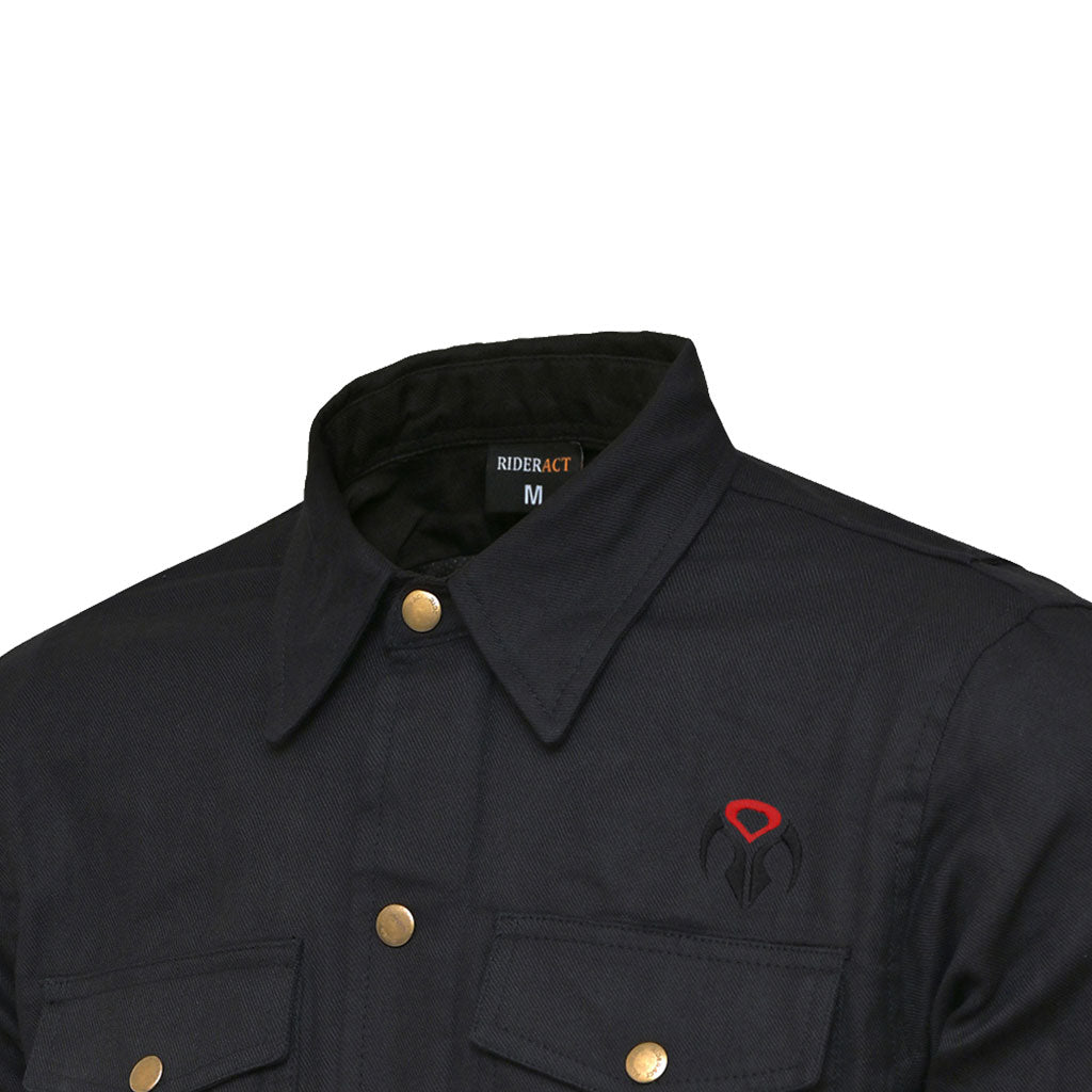 Shop Men's Motorcycle Armored Flannel Shirt In Black & White - Foto 12