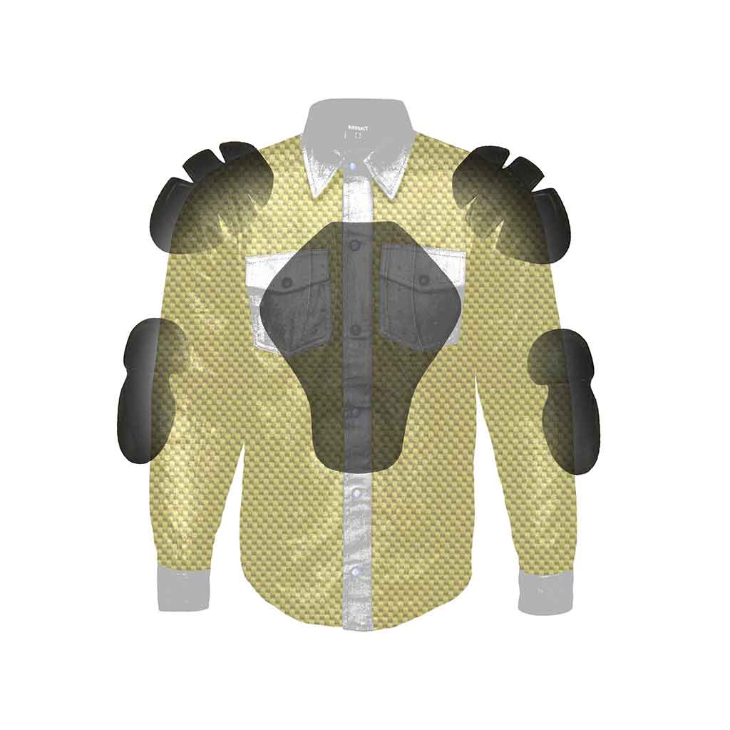 Shop Men's Motorcycle Armored Flannel Shirt In Black & White - Foto 11