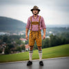 Men's Oktoberfest Costume Suede Leather Short Lederhosen 