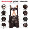 Women Oktoberfest Costumes Suede Lederhosen Leather Short Chocolate Brown