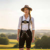 Women's Oktoberfest Costumes | Suede Leather Lederhosen Short Black