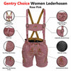 Women Suede Lederhosen Leather Short Rose Pink