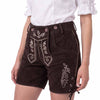 Women’s Oktoberfest Outfit – Chocolate Brown Suede Lederhosen Shorts