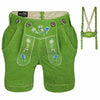 Women’s Oktoberfest Costume – Green Suede Leather Lederhosen Shorts