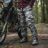 RIDERACT® Mens Cordura Waterproof Motorcycle Pant | Camouflage Grey Riding Pants