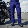 RIDERACT® Mens Cotton Motorcycle Cargo Pant Blue Reinforced with Aramid Fiber