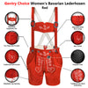 Women’s Oktoberfest Outfit – Red Suede Leather Lederhosen Shorts
