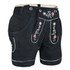 Women's Oktoberfest Costume – Black Suede Leather Lederhosen Shorts