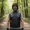 RIDERACT® Mens Leather Motorcycle Vest | Black Waistcoat SOA Zipper