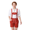 Women’s Oktoberfest Outfit – Red Suede Leather Lederhosen Shorts