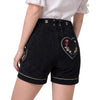 Women's Oktoberfest Costume – Black Suede Leather Lederhosen Shorts