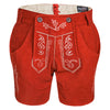 Women’s Oktoberfest Outfit – Red Suede Leather Lederhosen Shorts