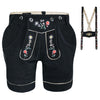 Women's Oktoberfest Costume – Black Suede Leather Lederhosen Shorts