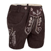 Women’s Oktoberfest Outfit – Chocolate Brown Suede Lederhosen Shorts