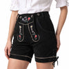 Women's Oktoberfest Costume – Black Suede Leather Lederhosen Shorts