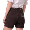 Women’s Oktoberfest Outfit – Chocolate Brown Suede Lederhosen Shorts