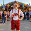 Women’s Oktoberfest Outfit – Red Suede Leather Lederhosen Shorts