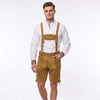 Classic Men's Bavarian Shirt Band Collar White Cotton Oktoberfest Shirt with Embroidery
