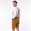 Classic Men's Bavarian Shirt Band Collar White Cotton Oktoberfest Shirt with Embroidery