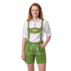 Women’s Oktoberfest Costume – Green Suede Leather Lederhosen Shorts