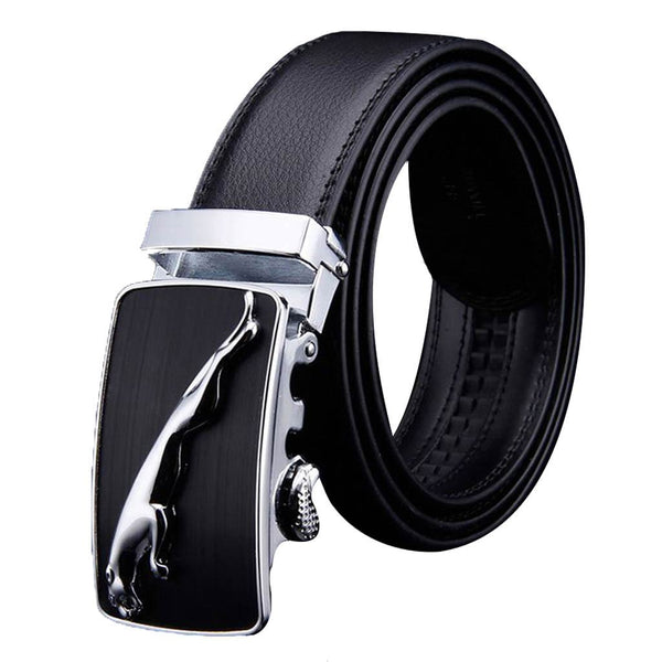 Fashion Designer Casual Jeans Suiting Belt Jaguar Buckle Leather