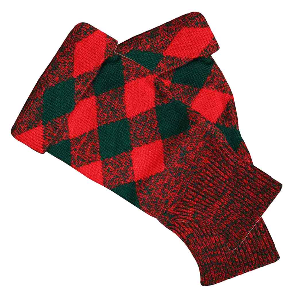 Scottish Kilt Hose Top Diced Red And Green