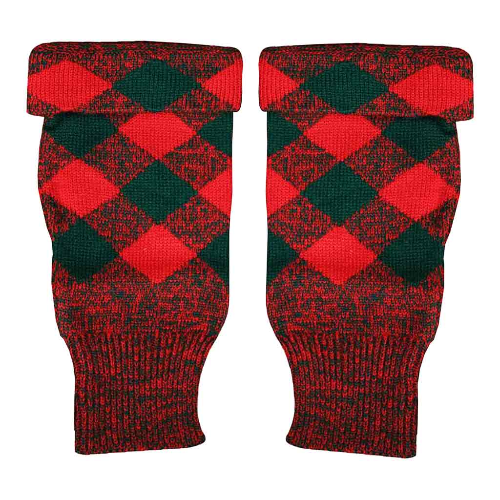 Scottish Kilt Hose Top Diced Red And Green