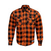 RIDERACT® Men's Motorcycle Riding Reinforced Flannel Shirt Road Series Orange