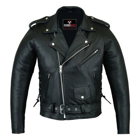 RIDERACT® Leather motorcycle Jacket Brando Adjustable