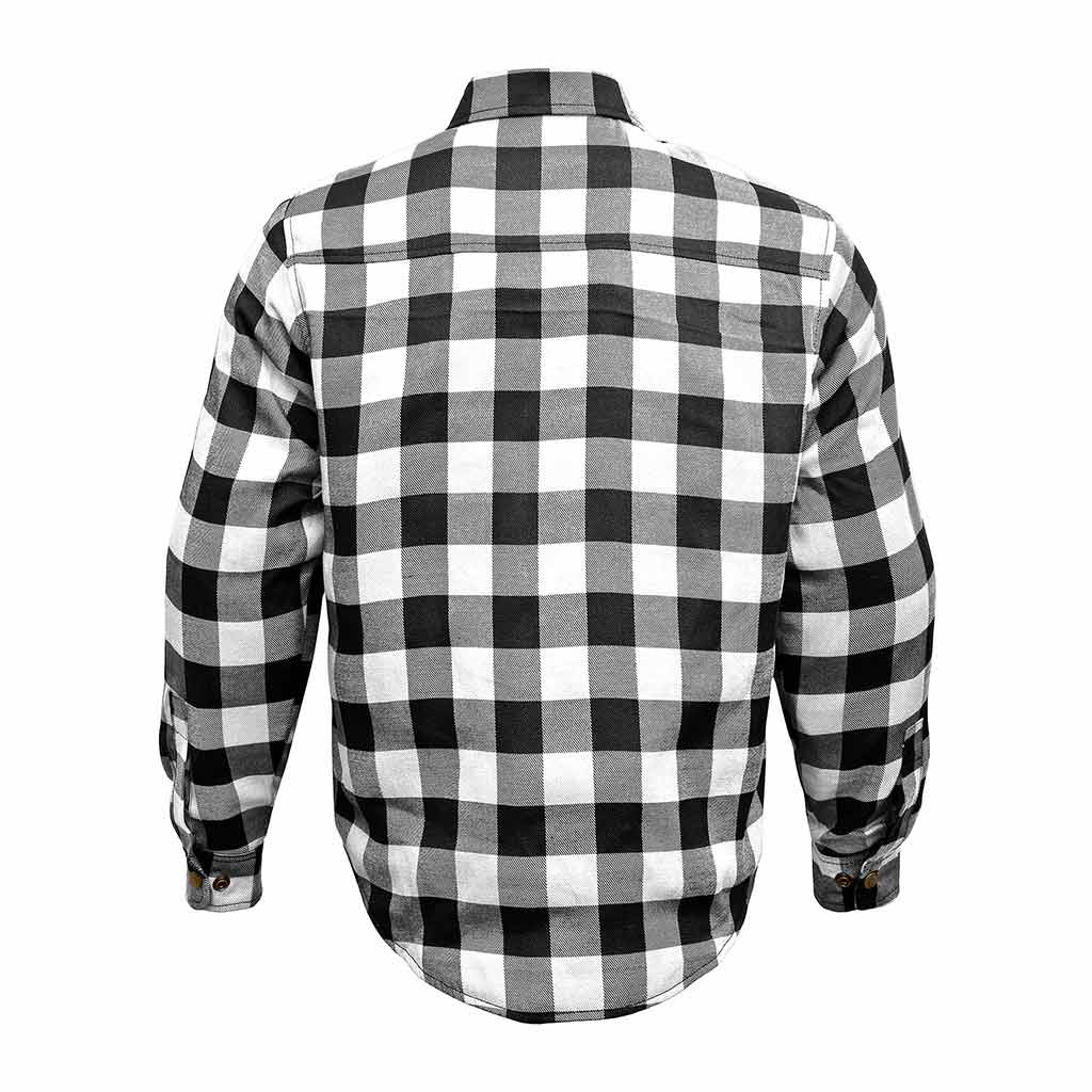 RIDERACT Men’s Motorcycle Flannel Shirt Jacket – CE Rated Kevlar Reinforced Riding Gear