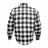 RIDERACT® Men's Motorcycle Riding Reinforced Flannel Shirt Road Series Black & White