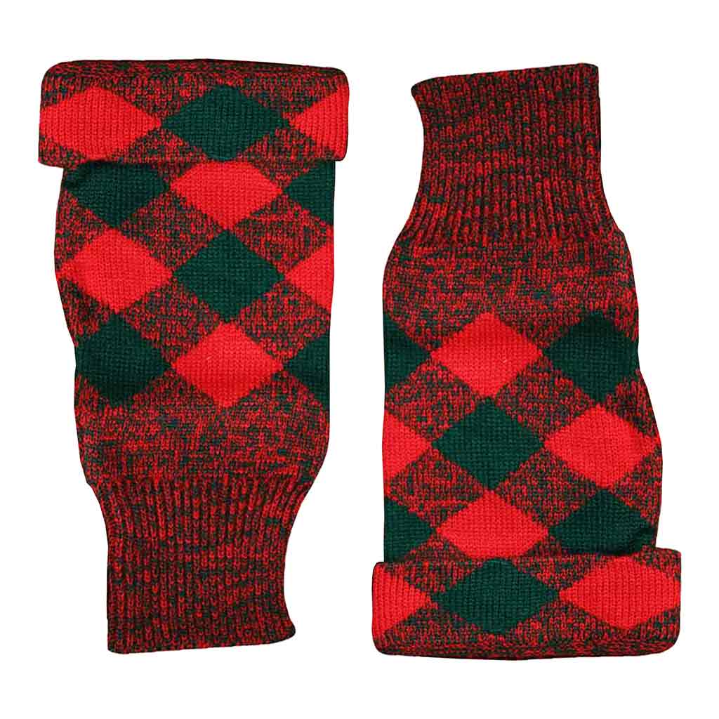Scottish Kilt Hose Top Diced Red And Green