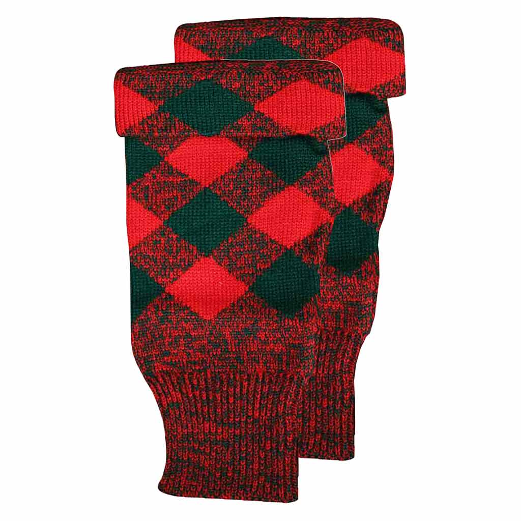 Scottish Kilt Hose Top Diced Red And Green