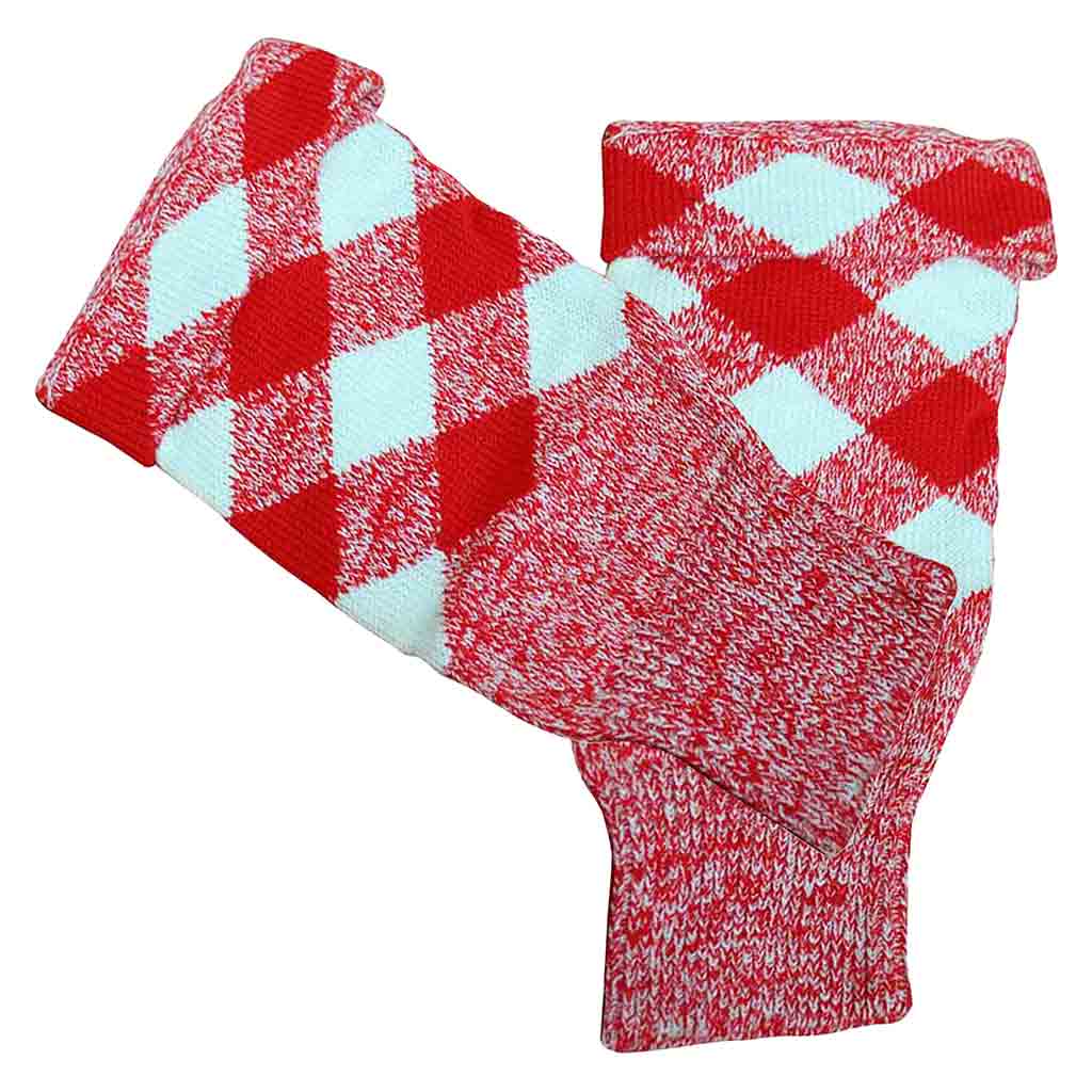 Scottish Kilt Hose Top Diced Red And White