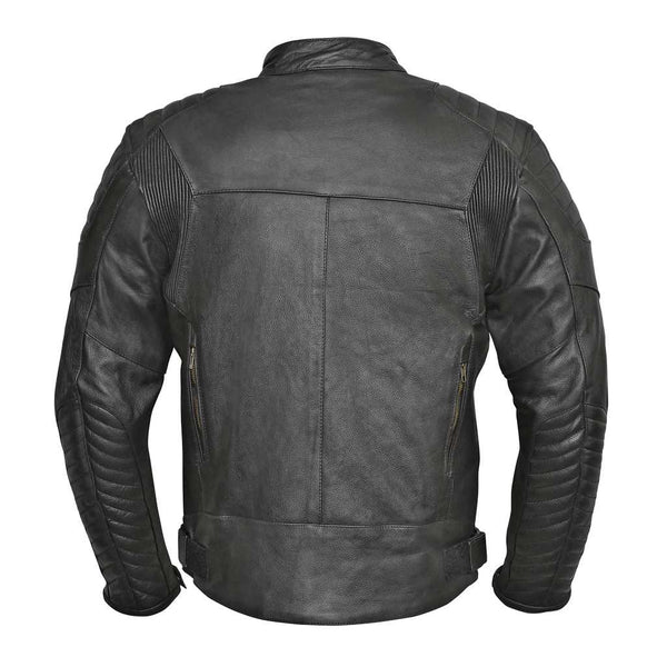 RIDERACT Leather Motorbike Jacket Combat Black | Motorcycle Jacket ...