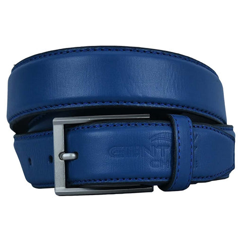 Men's Dress Leather Belt Salika Blue